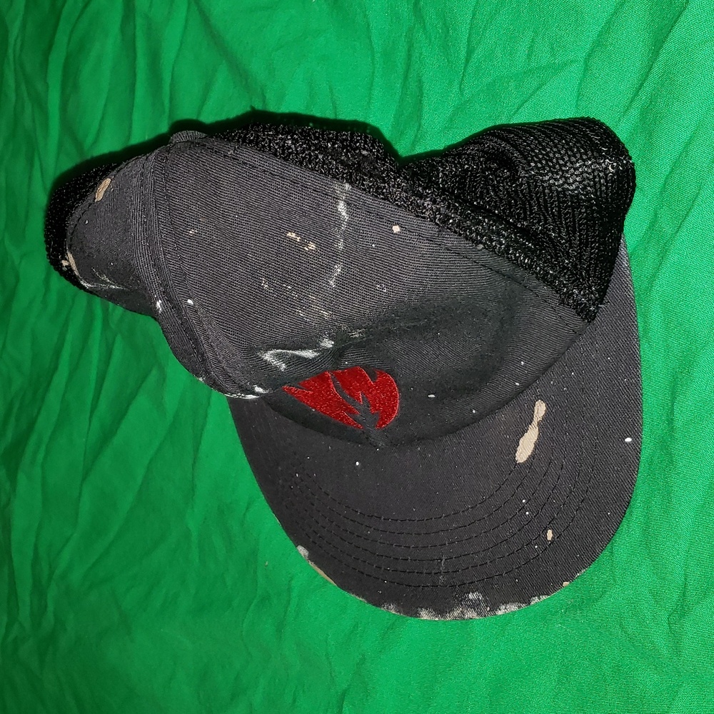Black Label Late 90s Flame Logo Truck Hat Black - Picture 2 of 5